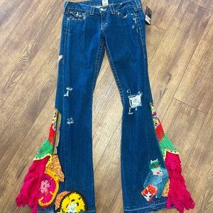 Custom True Religion Crochet Bell-bottoms Size 29